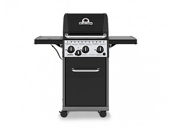 Barbecue a gas Broil King Crown 340 con 3 bruciatori 1 fornello e 2 piani laterali