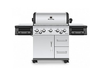 Barbecue a gas Broil King Imperial 590 Inox con 5 bruciatori e kit girarrosto elettrico