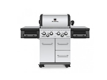 Barbecue a gas Broil King Imperial 490 Inox con 4 bruciatori e kit girarrosto elettrico