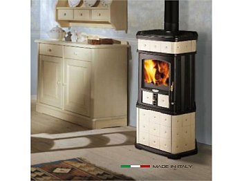 Stufa a legna Lincar Monellina 176 AN PLUS potenza 6,29Kw colore avorio