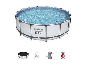 Piscina fuoriterra tonda Steel Pro Max Bestway 457x122cm con pompa filtro 56438