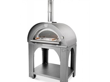 Clementi Forni Forno a cottura diretta a legna Pulcinella inox 80x60