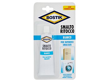 Smalto ritocco bianco Bostik per superfici smaltate blister con pennellino