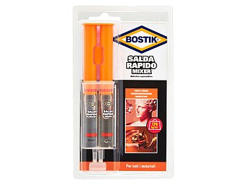 Adesivo epossidico liquido saldarapido mixer Bostik in blister siringa da 24ml