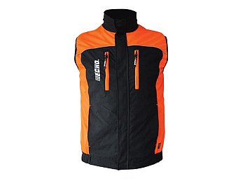 Gilet da lavoro protettivo Echo Plus arancio fluo e nero elastico traspirante