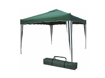 Gazebo pieghevole per esterno Camel verde 3x3 struttura in acciaio