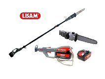 Lisam Potatore su asta telescopica Lisam SkyTronic con 2 batterie 21,6V 4Ah barra 20cm