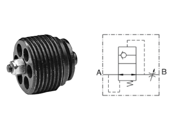 Cermag Valvola unidirezionale filetto 1/2 con blocco automatico paracadute