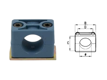 Cermag Blocchetto fermatubo in polipropilene a 1 posto diametro da 10 a 28mm