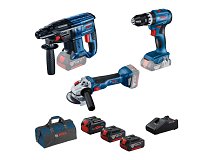 Bosch Kit 3 utensili Brushless Bosch 18V con 2 batterie 5Ah batteria 5.5Ah e borsa