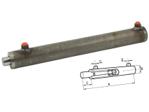 Cermag Cilindro doppio effetto Cermag senza supporti attacco alesaggio 35mm stelo 20mm