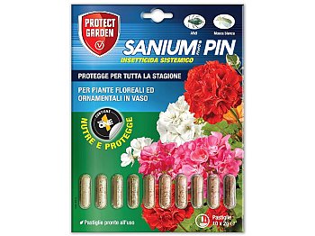 SBM Insetticida sistemico Sanium PIN 10 pastiglie 2g protezione piante ornamentali