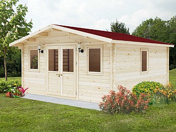 Cottage Lavinia cm 500x500 infissi doppio vetro Losa abete grezzo non trattato