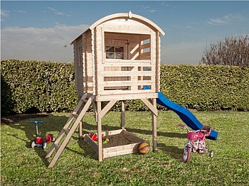 Torretta Joy per bambini con casetta scivolo e scala inclusi 178x80cm Losa