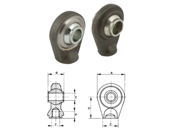 Cermag Supporti C40 bonificati e sabbiati con rotula sferica per cilindri