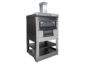 Forno a legna Cubo esterno Rossofuoco 100x90cm inox cottura diretta e indiretta