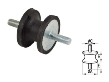 Cermag Supporti antivibranti sgolati con vite da entrambi i lati