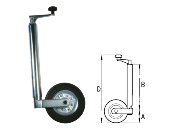 Servotimone leggero a ruota 63434 Cermag tondo 35 mm portata 75 kg