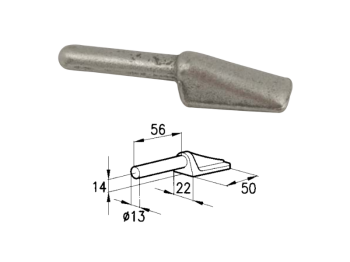 Perno 60449 per cerniera piatta con bordino Cermag peso netto 0,151 kg