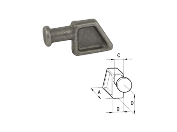 Piantone 60471 per chiusura a blocco leggera Cermag 80x29x28mm peso 0.076kg