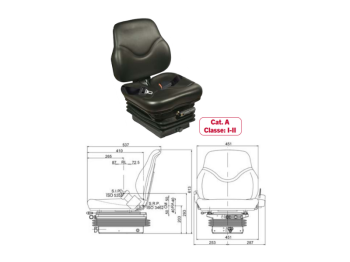 Cobo Sedile SC79 con molleggio meccanico M200 e cinture fisse omologato Cobo