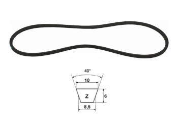 Cinghia trapezoidale sezione Z modello Z24 a Z50 40° 10mm 6mm 8,5mm