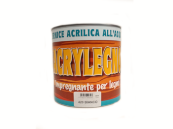 Vernice acrilica all'acqua Acrylegno 420 Bianco per legno 750ml interni esterni