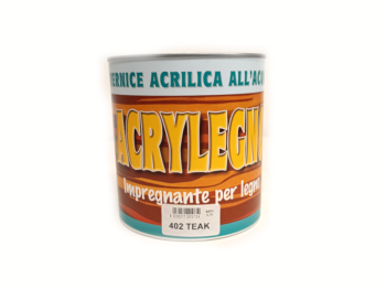 Vernice acrilica impregnante Acrylegno 402 Teak 750ml legno esterno interno