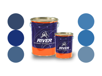 River Smalto nitro lucido gradazioni blu 0.9kg e 4.5kg vernice base solvente River