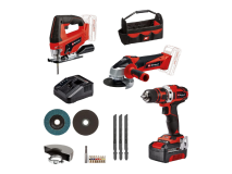 Einhell Kit TE-TK 18/3 Li Einhell trapano smerigliatrice e seghetto 4Ah Power X-Change