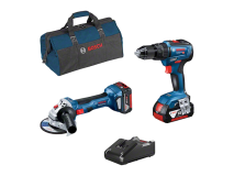 Bosch Kit trapano GSB 18V-55 e smerigliatrice GWS 18V-7 2 batterie e carica Bosch