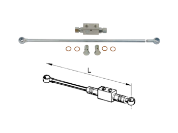 Valvola di blocco doppio effetto 1/2 gas lunghezza 500mm con tubi e raccordi