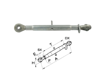 Braccio terzo punto meccanico C1 filetto M27x3 completo