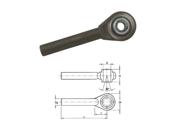 Supporto rotula gambo tondo Cat.1 foro 19-32mm L 225-270mm Dt 62-96mm