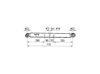 Braccio inferiore sollevamento FIAT Piatto 75x14 mm peso netto 7.1 kg