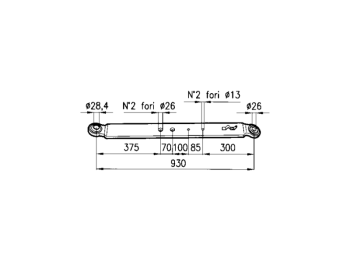 Braccio inferiore sollevamento FIAT Piatto 100x20 mm peso netto 14.5 kg