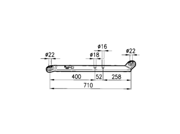 Braccio inferiore sollevamento FIAT Piatto 60x20 mm Lato Destro peso 7.33 kg