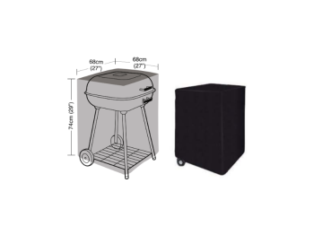 Copertura impermeabile Premium barbecue quadrato 68x74cm nero UV Bikain