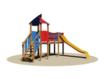 Giochipark Villaggio Miami 775 Giochipark legno 7x7cm H 260cm ponte mobile scivolo H 100cm