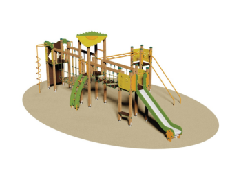 Giochipark Villaggio Douglas 909 struttura in legno 4 torrette scivoli parchi gioco