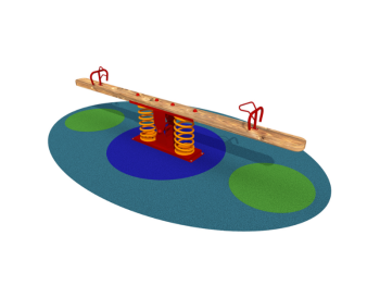 Gioco a molla Tobia 1051 EN 1176 H77cm 2 posti in legno e acciaio Giochipark